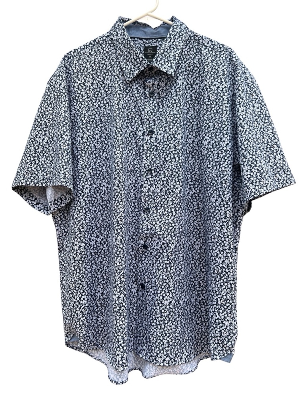 Michael Strahan Modern Fit Black Floral Short-Sleeve Shirt XXL